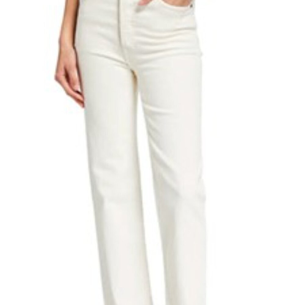 RE/DONE 90s High Rise Ankle Crop Jean Vintage White Button-Fly Slim Levis 26 - Picture 6 of 15